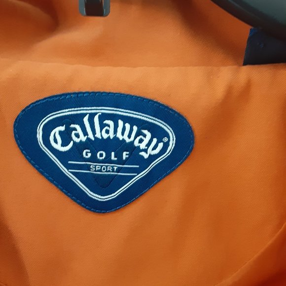 CALLAWAY MEN'S GOLF PULLOVER SHIRT | Size L | 1/4 Zip | Orange w/Black Stripe - Picture 7 of 14